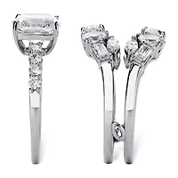 DiamonArt® Womens CT. T.W. White Cubic Zirconia Platinum Over Silver Square Bridal Set