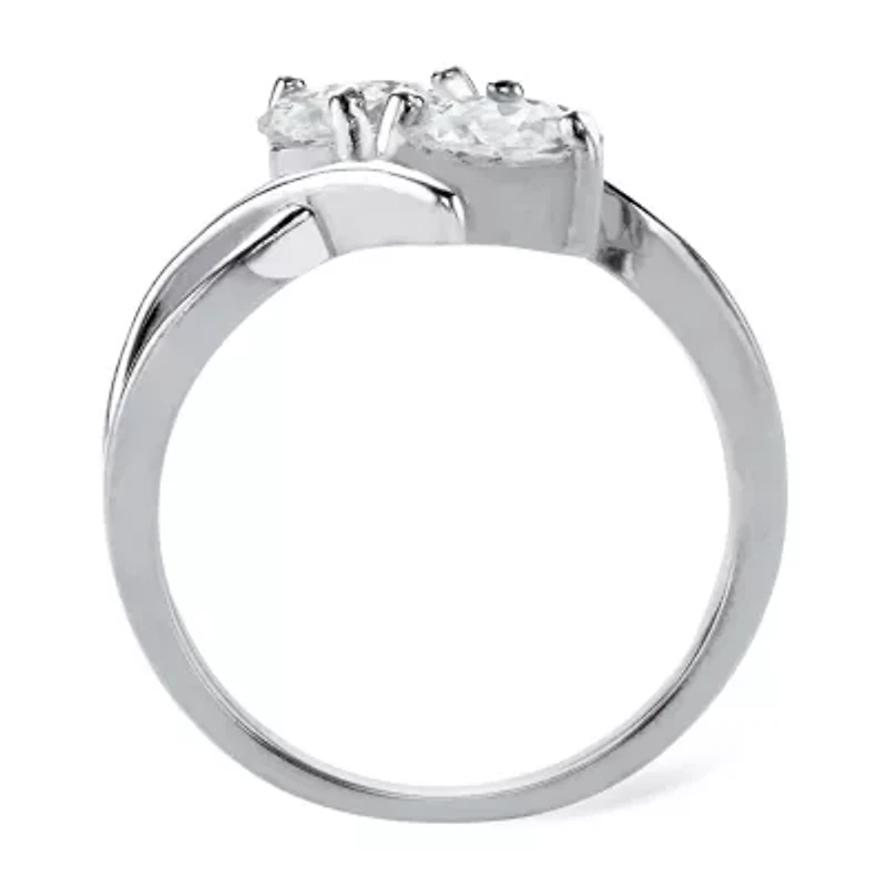DiamonArt® Womens CT. T.W. White Cubic Zirconia Sterling Silver Round Cocktail Ring