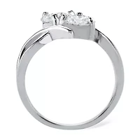 DiamonArt® Womens CT. T.W. White Cubic Zirconia Sterling Silver Round Cocktail Ring