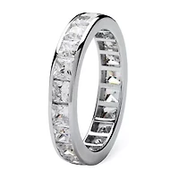 DiamonArt® 4MM 5 1/4 CT. T.W. White Cubic Zirconia Platinum Over Silver Square Band
