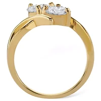 DiamonArt® Womens 2 CT. T.W. White Cubic Zirconia 14K Gold Over Silver Round Cocktail Ring