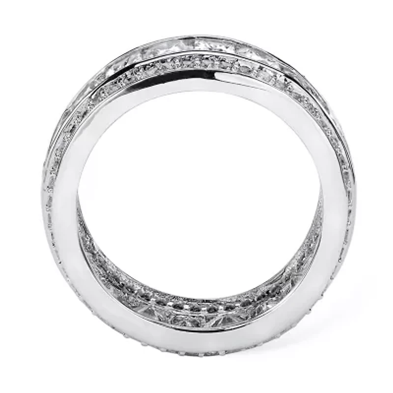 DiamonArt® 8.5MM 4 3/4 CT. T.W. White Cubic Zirconia Platinum Over Silver Rectangular Band