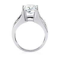 DiamonArt® Womens 4 3/4 CT. T.W. White Cubic Zirconia Platinum Over Silver Rectangular Engagement Ring