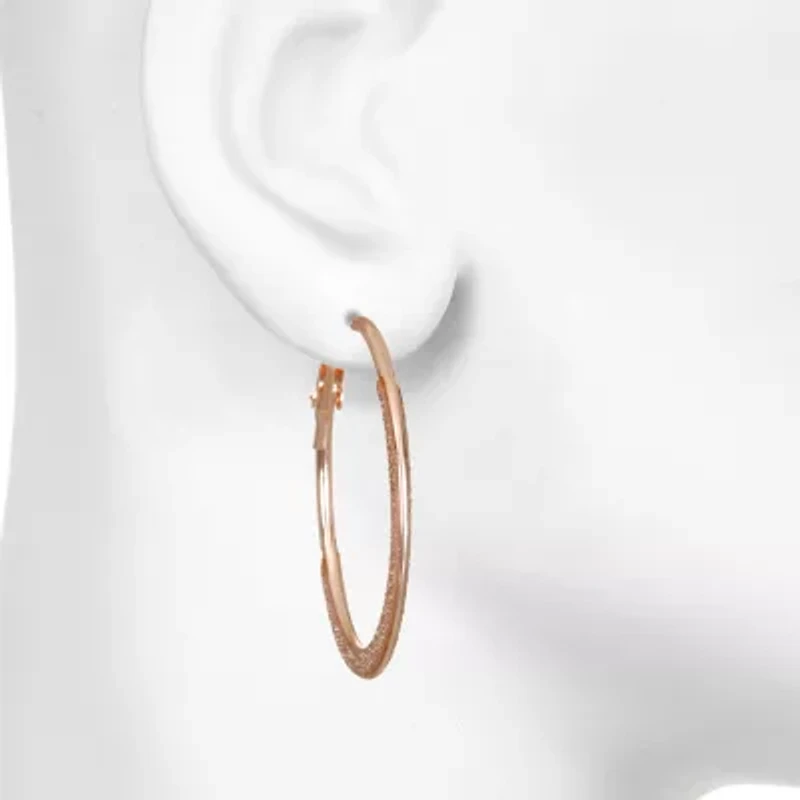 Bijoux Bar Delicates Womens 41.3mm Hoop Earrings