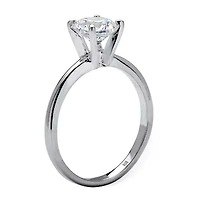 DiamonArt® Womens 1 1/10 CT. T.W.  White Cubic Zirconia Sterling Silver Round Engagement Ring
