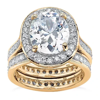 DiamonArt® Womens 6 CT. T.W. White Cubic Zirconia 18K Gold Over Silver Bridal Set