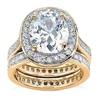 DiamonArt® Womens 6 CT. T.W. White Cubic Zirconia 18K Gold Over Silver Bridal Set