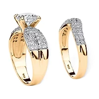 Womens 3 1/4 CT. T.W. Cubic Zirconia 14K Gold Over Silver Bridal Set
