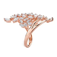 DiamonArt® Womens 4 1/4 CT. T.W. White Cubic Zirconia 14K Rose Gold Over Silver Cocktail Ring