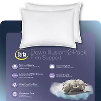 Serta® Down Illusion Firm Density 2-Pack Allergen Barrier Bed Pillow