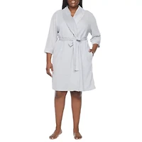 Liz Claiborne Womens Plus 3/4 Sleeve Knee Length Robe