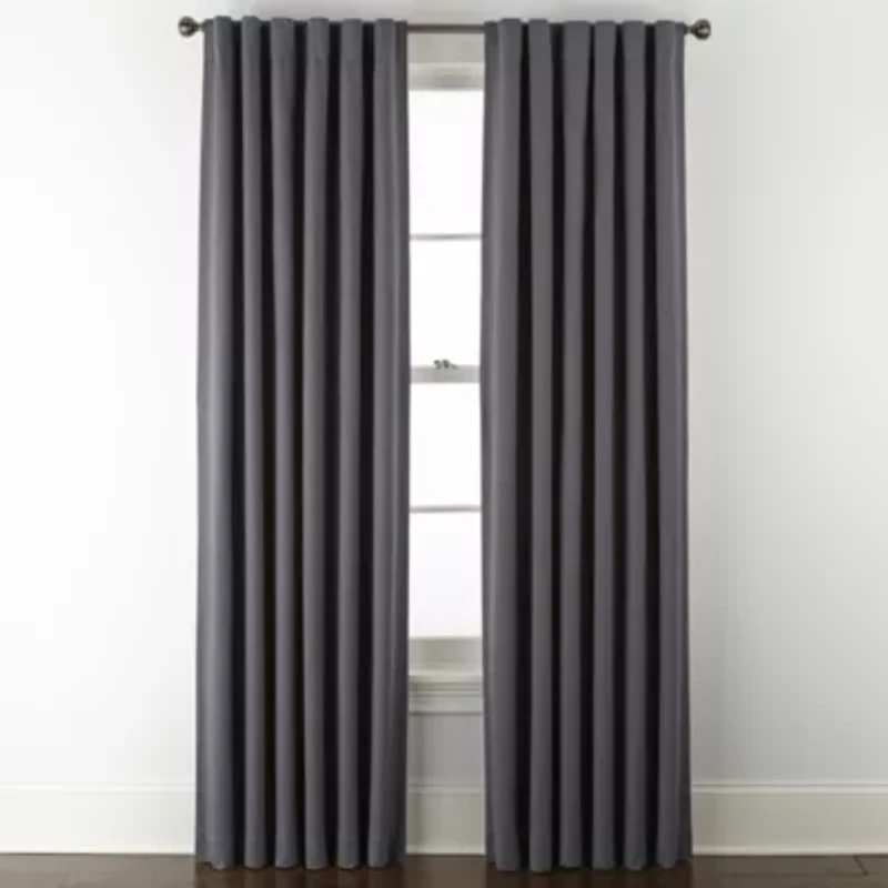 Linden Street Naturals 3-Ways To Hang Rod Pocket Back Tab 100% Blackout Single Curtain Panel