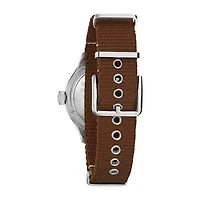 Bulova Military Hack A11 Mens Automatic Brown Strap Watch 96a282