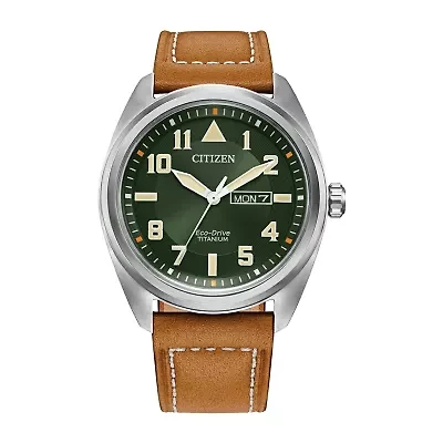 Citizen Garrison Mens Brown Leather Strap Watch Bm8560-02x