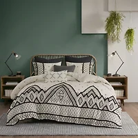 INK+IVY Marta 3 Piece Flax and Cotton Blended Duvet Cover Set