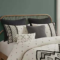 INK+IVY Marta 3 Piece Flax and Cotton Blended Duvet Cover Set