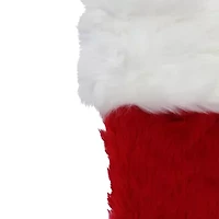 20'' Red and White Traditional Cuff Extra Plush Christmas Stocking