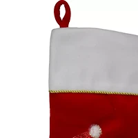 20.5'' Red and White Glittered Santa Claus and Reindeer Christmas Stocking