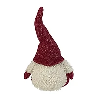 15'' Ivory and Red Chubby Smiling Gnome Plush Tabletop Christmas Figure
