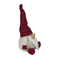15'' Ivory and Red Chubby Smiling Gnome Plush Tabletop Christmas Figure