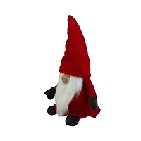 13.5'' Red and Gray Portly Smiling Man Gnome Table Top Christmas Figure