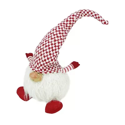 25'' Red and White Cheerful Charlie Sitting Santa Gnome Christmas Tabletop Figurine