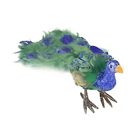 13'' Green and Blue Peacock Tail Feathers Christmas Decor