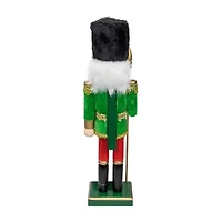 14'' Green and Red Christmas Nutcracker Soldier with Spear