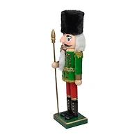 14'' Green and Red Christmas Nutcracker Soldier with Spear
