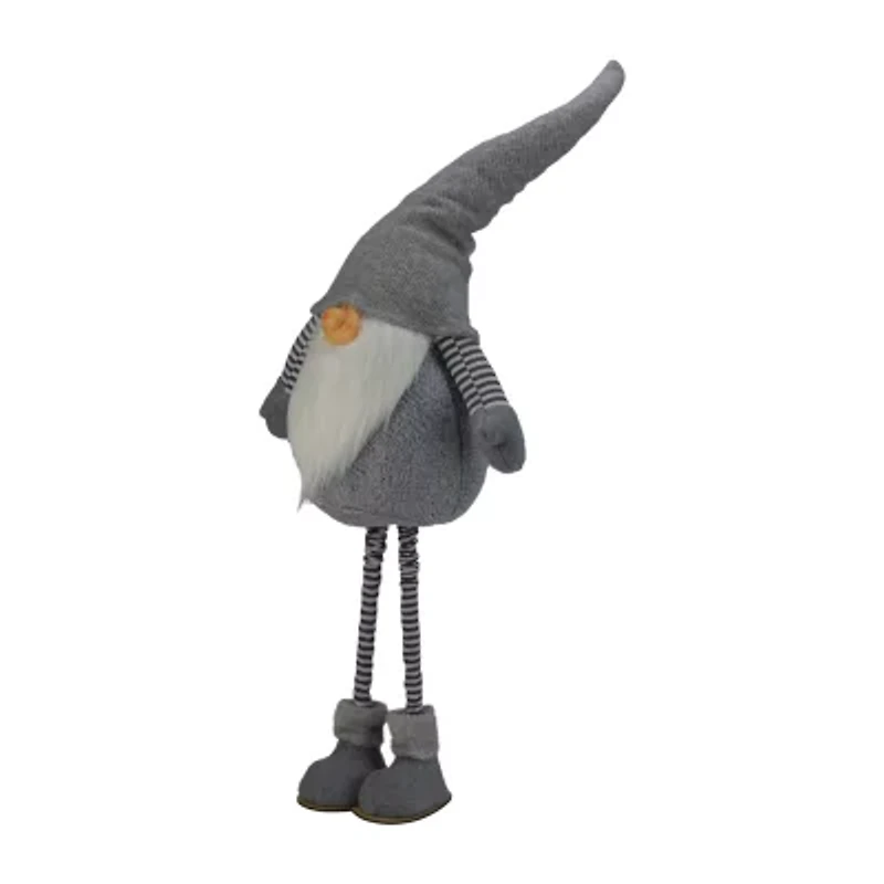 42'' Gray and White Adjustable Height Chubby Smirking Gnome