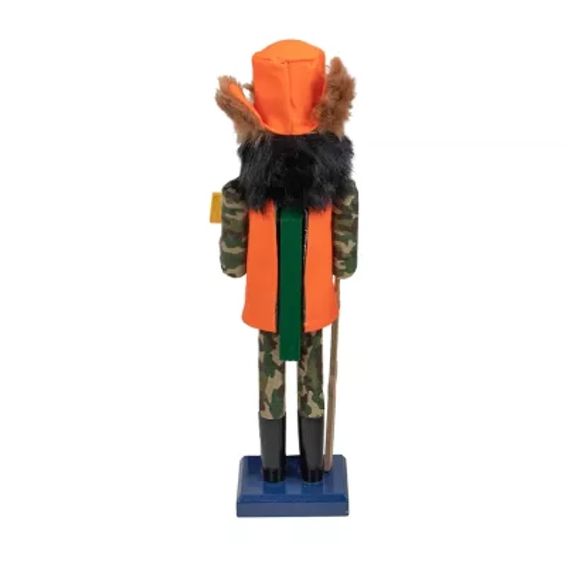 15'' Orange and Green ''Gone Hunting'' Christmas Nutcracker in Camouflage