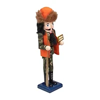 15'' Orange and Green ''Gone Hunting'' Christmas Nutcracker in Camouflage
