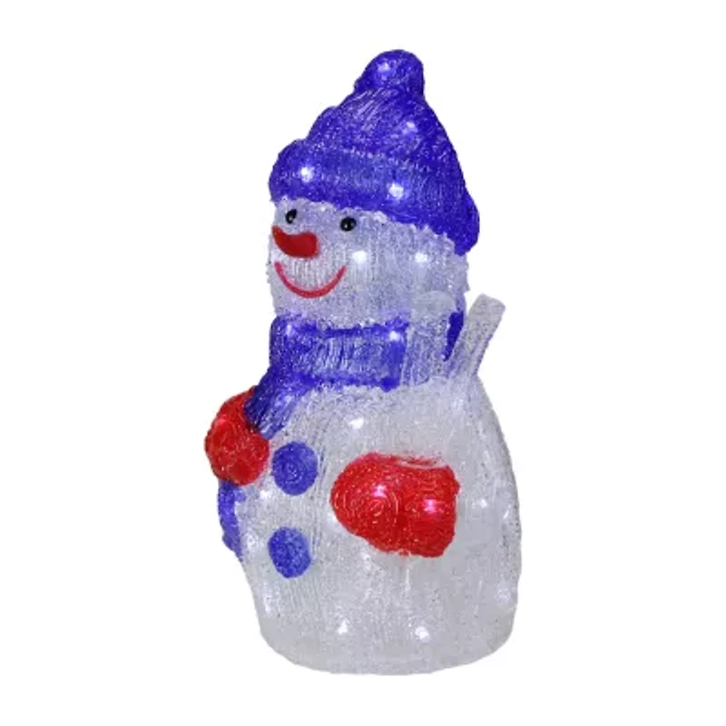 15'' Lighted Commercial Grade Acrylic Snowman Christmas Display Decoration