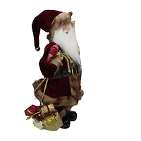 18'' Burgundy and Brown Santa Claus with Naughty or Nice List Christmas Figure