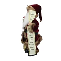 18'' Burgundy and Brown Santa Claus with Naughty or Nice List Christmas Figure