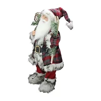 24'' Alpine Santa Claus with Snowshoes and Skis Christmas Figure