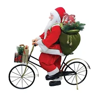 42'' Traditional Santa Claus Riding a Bicycle Commercial Christmas Decoration