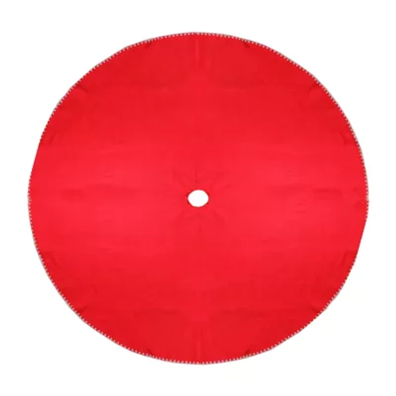 48'' Red and White Shell Reversible Christmas Tree Skirt