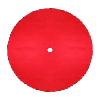 48'' Red and White Shell Reversible Christmas Tree Skirt