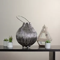 18.5'' Urban Life Contemporary Silver Tea Light Candle Holder Lantern