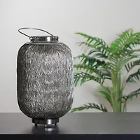 23'' Beach Day Contemporary Chic Large Wire Woven Hurricane Pillar Candle Holder