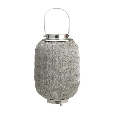 23'' Beach Day Contemporary Chic Large Wire Woven Hurricane Pillar Candle Holder