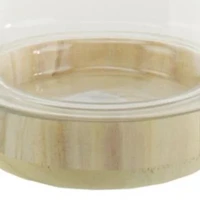 13.5'' Clear and Beige Round Container with Base