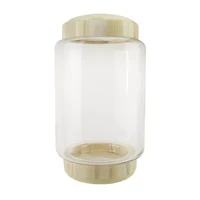 13.5'' Clear and Beige Round Container with Base
