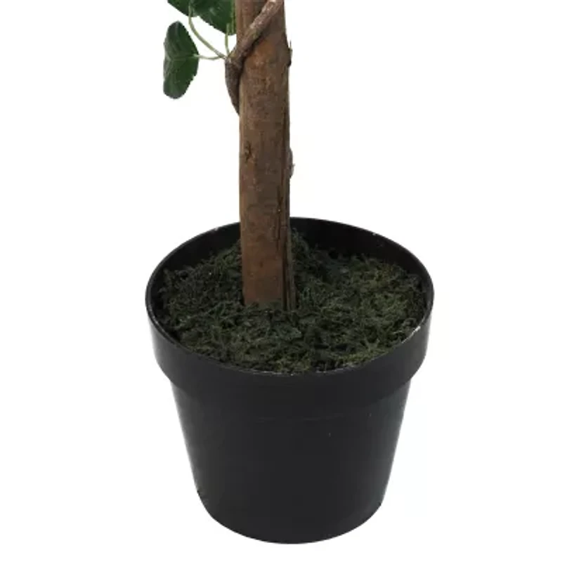 47'' Potted Green and Pink Artificial Rose Tree