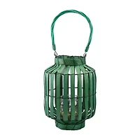 20'' Tropicalia Green Cabana Tiki Bar Votive Candle Holder Lantern