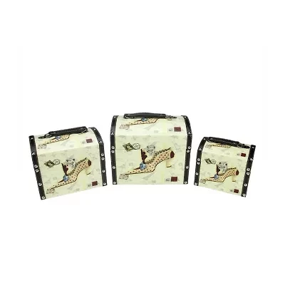 Set of 3 Vintage-Style Stiletto Decorative Wooden Storage Boxes 10"