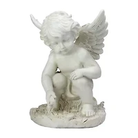 12'' Reaching Cherub Angel Outdoor Patio Garden Statue