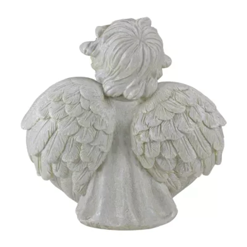 9'' Cherub Angel Wings Bird Feeder Outdoor Garden Statue