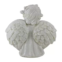 9'' Cherub Angel Wings Bird Feeder Outdoor Garden Statue
